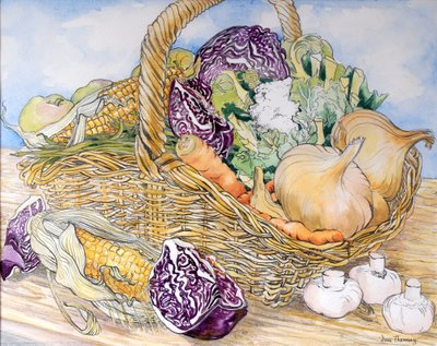 Vegetables in a Basket, 2012 by Joan Thewsey